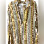 Multicolor Striped Swim Coverup Yellow Size XL Photo 2