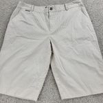 Ralph Lauren Vintage LRL ACTIVE Womens Shorts 6 Khaki Seersucker Bermuda Pinstripe Photo 0