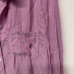 Beach Lunch Lounge Shirt Womens XL Pink White Stripe Button Up Office Casual Photo 2
