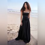 House Of CB  Anabella Black Lace Up Maxi Dress L Photo 6