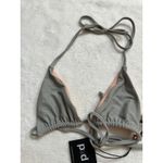 Pacific & Driftwood Reversible Bikini Top Gray/Tan Womans Small NWT Gray Photo 4