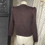 St. John  Vintage 40s Style Brown‎ Knit Jacket W/ Purple Trim Blazer 4 Photo 3