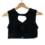 Forever 21 Black Cut Out Mesh Cropped Sports Bra S Photo 1