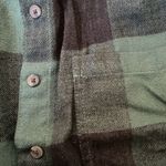 American Eagle outfitters cropped green and black plaid button down top Photo 3