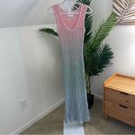 Hayley Menzies Ombre Pink Green Stardust Sparkle cotton/ cashmere Dress Small Photo 1