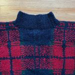 Jones New York Vintage  Unisex Plaid Wool Blend Mock Neck Sweater Large Photo 2