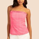 Trina Turk 💕💕 Caleta Top ~ Windowpane Tropical Suiting Candy Pink Medium M NWOT Photo 2
