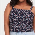 Torrid  2 Floral Smocked Crop Cami Tank‎ Top Plus Size 2x 18 20 NWT Photo 0