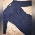 Kay Unger NWOT Belted Isolde Column Gown 3/4 sleeves Dark Midnight Size 6 Photo 5