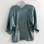 The Reset R Label Satin Top Women‎ Size XSmall Ice Blue Copper V Neck Photo 4