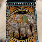 Vintage Sequin Elephant Embroidered Cross Body Bag Boho Small Purse Hand… Photo 4