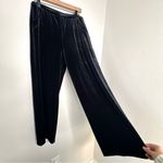 Chico's Black Velvet Pants Elastic Waist Wide Leg Traveler Pull On Sz 1 (8M) USA Photo 1