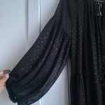 H&M  LONG BLACK POLKA DOT SHIMMERING PATTERN  CHIFFON WITH INNER DRESS SZ XL NWT Photo 4