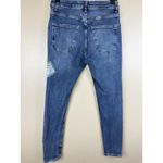 ZARA  Women’s Skinny Stretch Blue Jeans Size 30 Patch “Regret Nothing” Photo 3