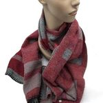 Topshop VIBRANT PINK ALMOST RED AND GREY WRAP SCARF 78X25 Photo 0