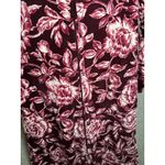 Miss Elaine Medium House Coat Robe Floral Womens Velour Zip Pink Burgundy Photo 9