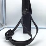 BRAND black leather travel bag w/adjustable strap Photo 14