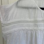 Gypsies & Moondust  women’s boxy fit semisheer white swiss dot crochet top size L Photo 3