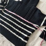 Target La Linge Pull Over Striped Quarter Zip Cable Knit Sweater Women’s 1X Black Photo 2