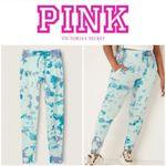 PINK - Victoria's Secret  Blue Purple Aqua Tie Dye Cotton Lounge Joggers, XS Photo 6