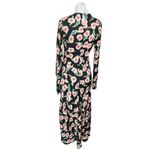 ZARA  Black Multicolor Floral Flower Long Sleeve Maxi Bodycon Mesh Dress Sz S Photo 3