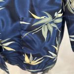 Vintage Kensington Square midnight blue leaf print boyfriend blazer size PL Size L Photo 2