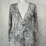Reformation ‎ Jaz Python Snake Print Wrap Midi Dress Gray Size Small Photo 2
