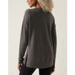 Athleta Coaster Luxe V-Neck Sweatshirt Darkest Gray Size Small Photo 2