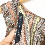 ZARA  Sleeveless Paisley Print 100% Silk Mini Dress Small Bohemian Hippie 70s Photo 4