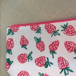Clinique Strawberry Print Cosmetic Bag  New White and Pink Photo 5