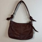 B. Makowsky Brown and Yellow Patchwork Shoulder Bag Photo 1
