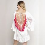 Sundress Fiorella White Dress with Pink Pom Pom Tassel Accents Size XS / S NWT Photo 1