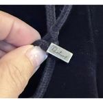 Burberry London Women’s Joggers Sz Small Black Velvet Wide Leg Full Leg Logo Photo 5