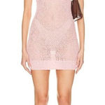 Lovers + Friends Lovers‎ And Friends Dress Women XS Pink Open Knit Lilith Mini Sexy Beach Party Photo 0