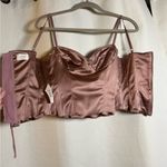 Wilfred Aritzia  Dazzle Satin Bustier Top in Mauve Size 0 Photo 7