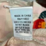 THML  Embroidered Floral Boho Ruffle Striped Pink & Cream Top w Fringe Ties Photo 9