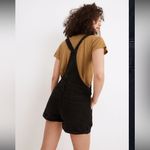 Madewell Adirondack Short Overalls Shortalls Black Denim 100% Cotton Size Medium Photo 2