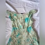 vintage floral cream and blue mini dress with sequins Size M Photo 8