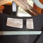 Chico's Chico’s Cap Sleeve Maxi Jersey Knit Dress Black Side Slit Rayon Size Medium (1) Photo 2