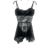 Victoria's Secret ✨Victoria Secret VERY SEXY Wicked Unlined Rose Lace Black Sz XL Apron✨ Photo 8