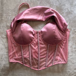 Windsor  Pink Satin Diamond Corset Tank Top Elegant Women’s Sz L EUC Photo 0