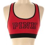 PINK - Victoria's Secret  Women's Sporty Red and Black Sports Bra Size Small S Photo 0