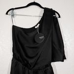 Mittoshop NWT Black One Shoulder Satin Romper Size Small Photo 7