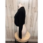 H&M Divided Black Long Sleeve Crop Top Keyhole Twist Front Size 8 Photo 1