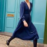 💕BODEN💕 Velvet Midi Party Tea Dress ~ Sea Blue US 8 NWT Photo 7
