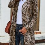 SNAKE PRINT LIGHTWEIGHT BROWN LONG CARDIGAN LARGE Photo 9