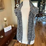 August Silk  Sweater Black White Cotton Acrylic Womens Medium Turtleneck Photo 5