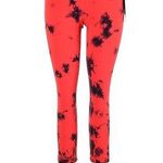 Lululemon ATHLETICA Tie Dye Red Black Wunder Train HR Crop 21" Leggings - US 10 Photo 0