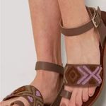 Free People  Torrence Leather Ankle Strap Brown and Purple Sandals size 38/7.5 Photo 1