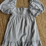 Majorelle  Revolve Clementine blue & white gingham puff sleeve milkmaid minidress Photo 4